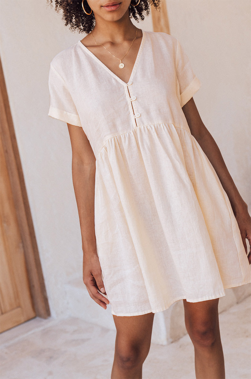 Cream chic summer dress - sustainable design