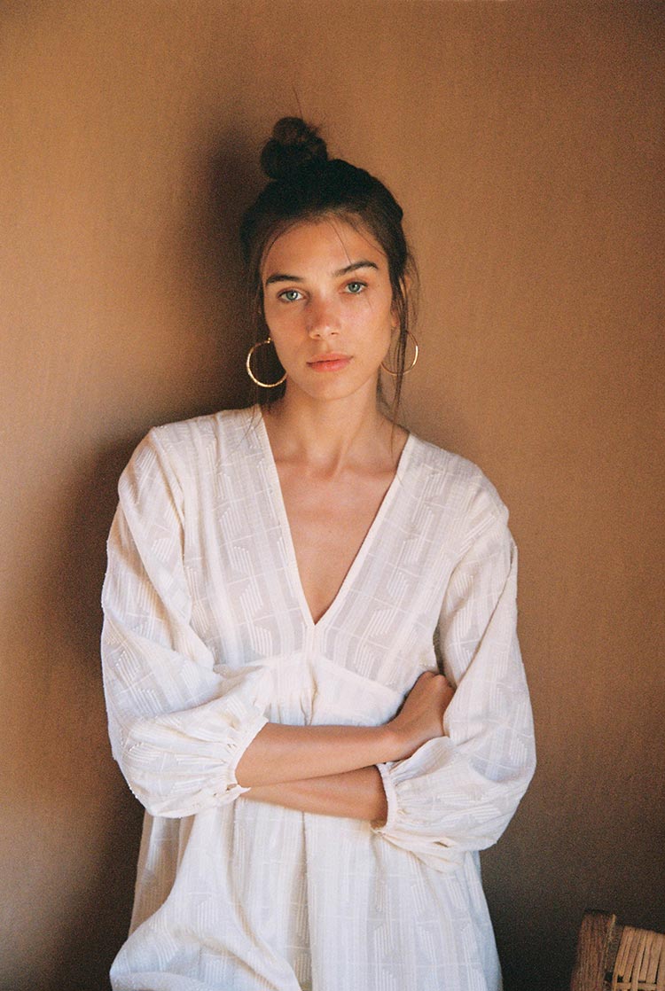 Balloon sleeved midi dress - ethical design