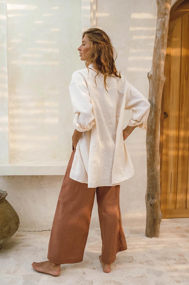 Perfect Summer Pants in Clay-brown - ROVE Vacay-wear