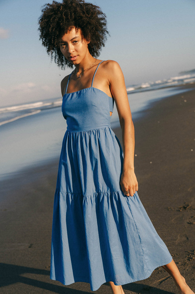 Cornflower Blue Dress with Stunning Back Detail