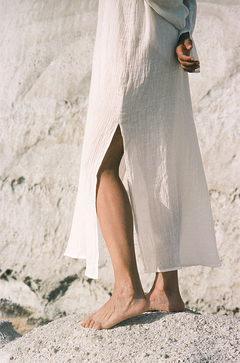 Lightweight layering tunic - off-white linen