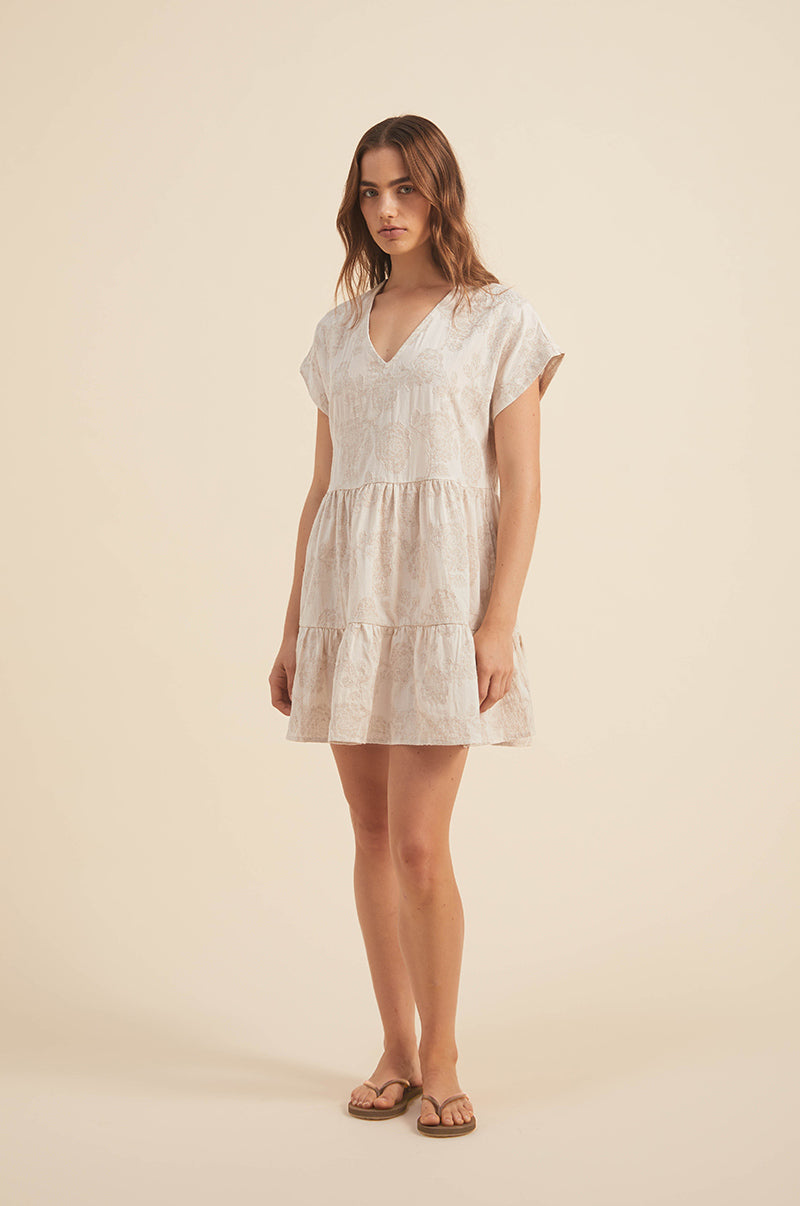 Natural white summer beach dress