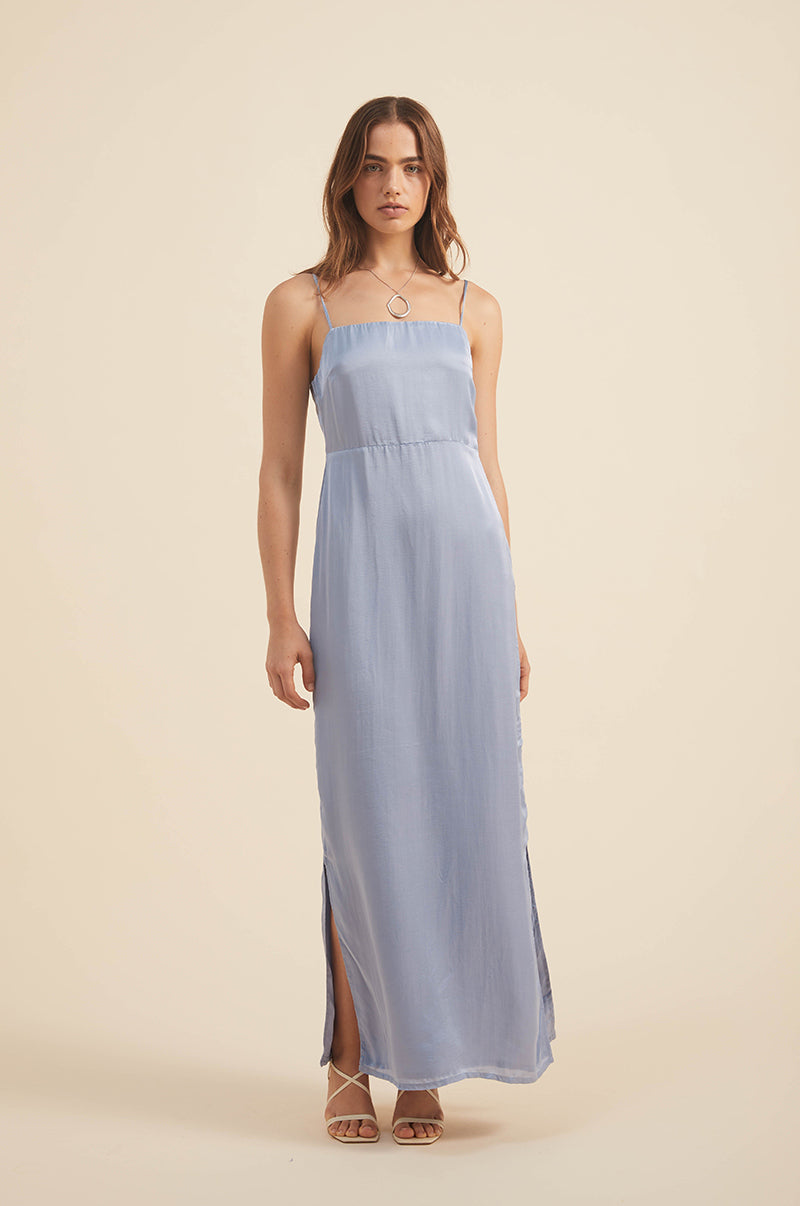 Viscose satin maxi dress - ethically made