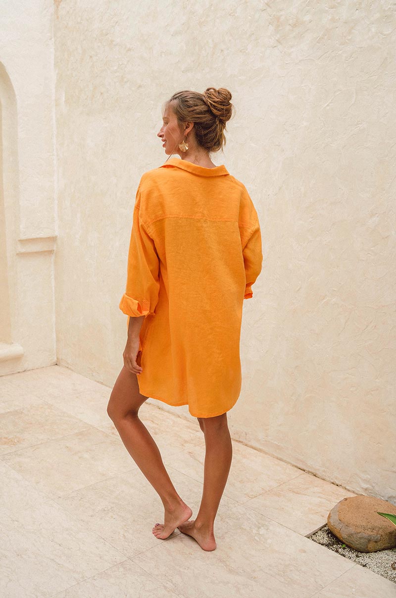 SUMMER Shirt Dress - Mandarin Orange - ROVE Designs