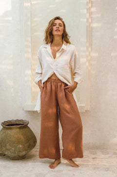 Perfect Summer Pants in Clay-brown - ROVE Vacay-wear