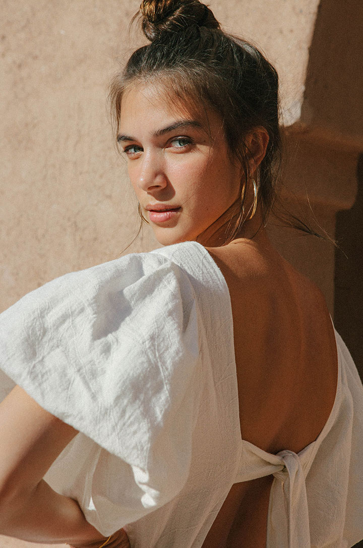 Romantic open back with tie detail